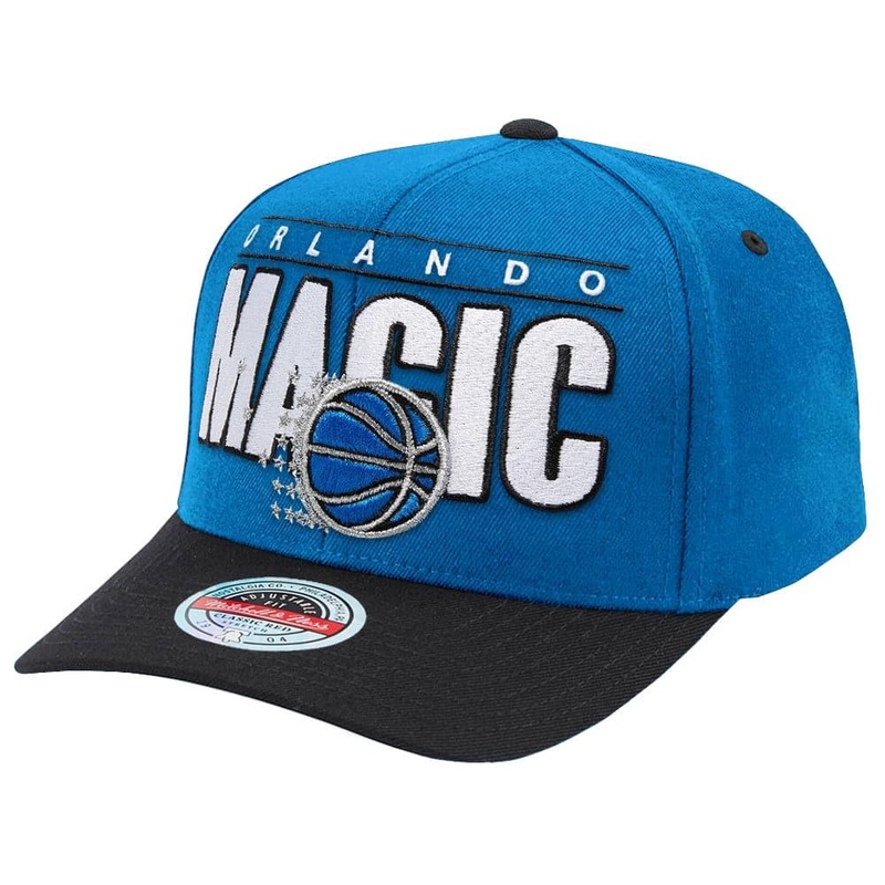 Orlando Magic Mitchell & Ness NBA Billboard Classic Red Curve Snapback Hat – Blue
