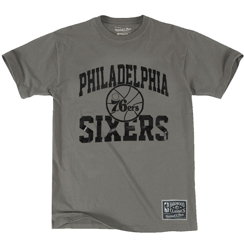 Philadelphia 76ers Mitchell & Ness NBA Gunmetal Arch T-Shirt – Grey