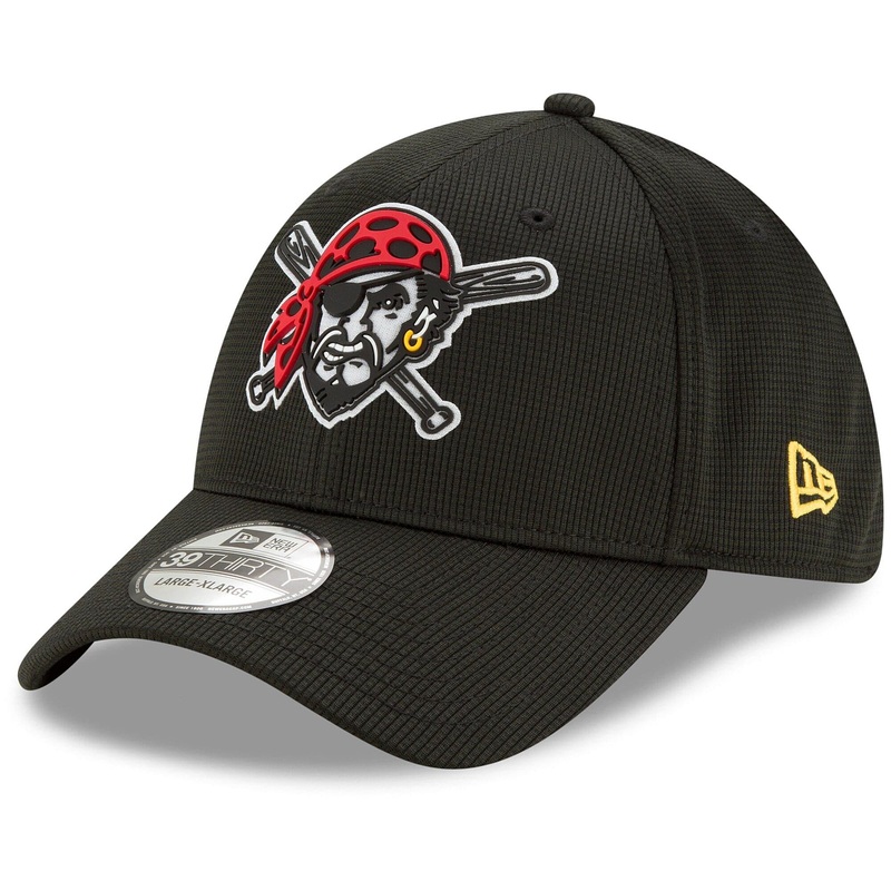 Pittsburgh Pirates New Era MLB Clubhouse 39THIRTY Flex Fit Curve Hat – Black