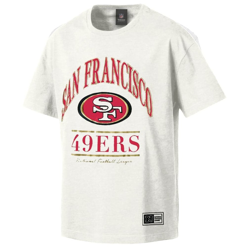 San Francisco 49ers Majestic NFL Vintage Arch Oversized T-Shirt – Vintage White