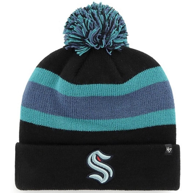 Seattle Kraken ’47 NHL Breakaway Pom Knit Beanie – Black