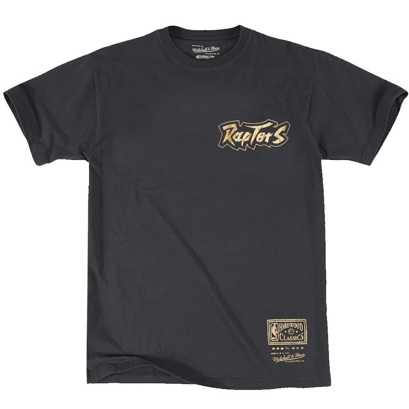 Toronto Raptors Mitchell & Ness NBA Foil Logo T-Shirt – Faded Black
