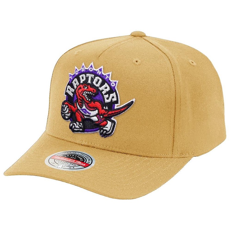 Toronto Raptors Mitchell & Ness NBA Team Classic Red Curve Snapback Hat – Khaki