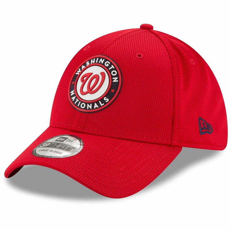 Washington Nationals New Era MLB Clubhouse 39THIRTY Flex Fit Curve Hat – Red