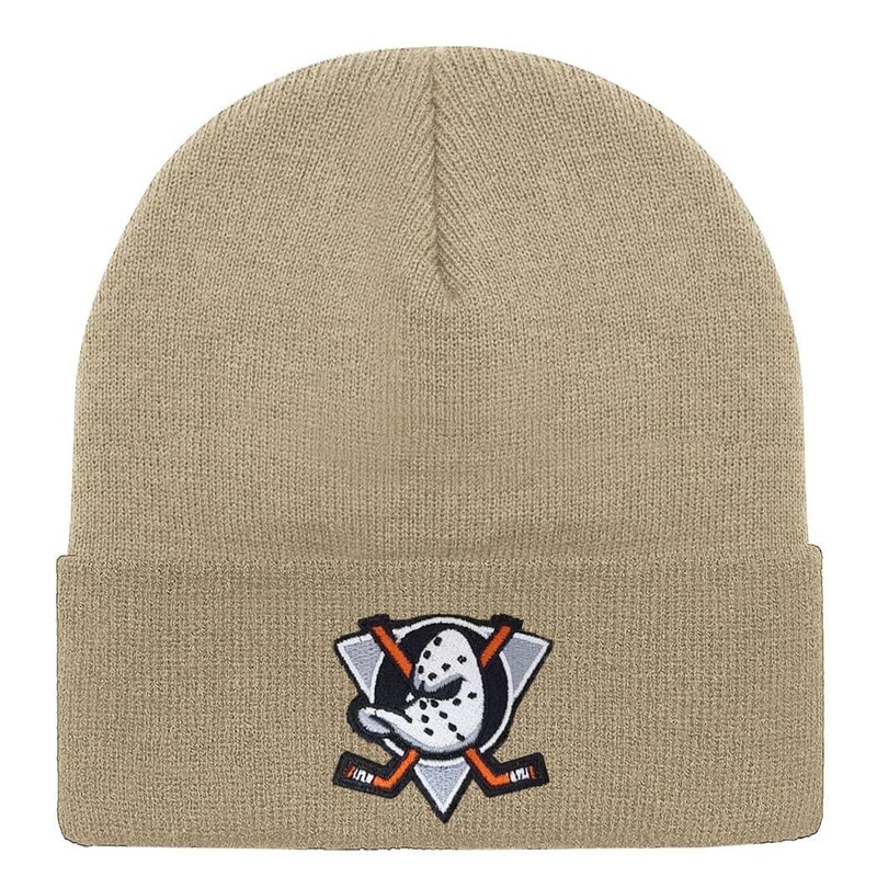 Anaheim Mighty Ducks NHL Team Logo Cuff Knit Beanie – Khaki