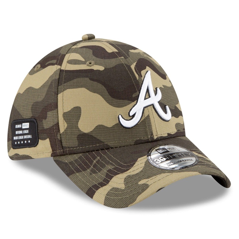 Atlanta Braves New Era MLB 2021 Armed Forces 39THIRTY Flex Fit Curve Hat – Camo