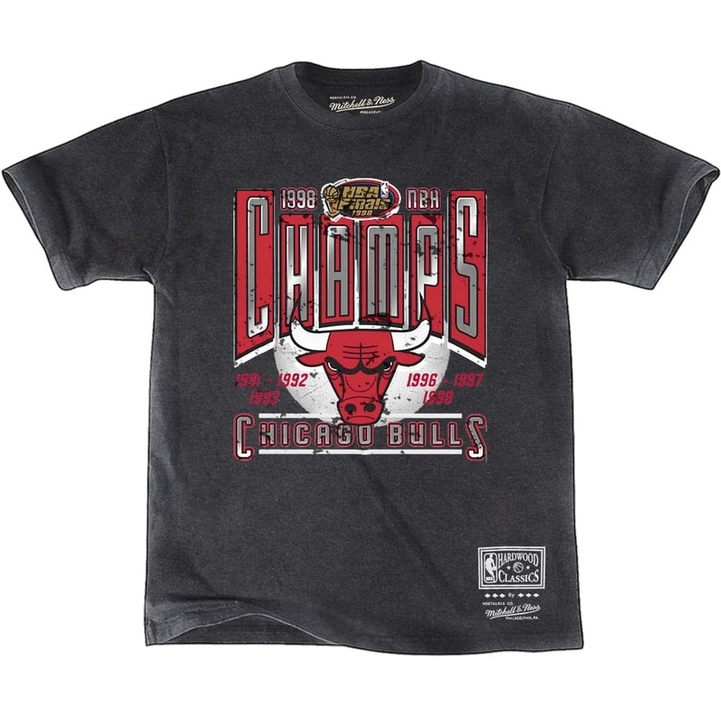Chicago Bulls Mitchell & Ness NBA Winner Takes All Vintage T-Shirt – Faded Black