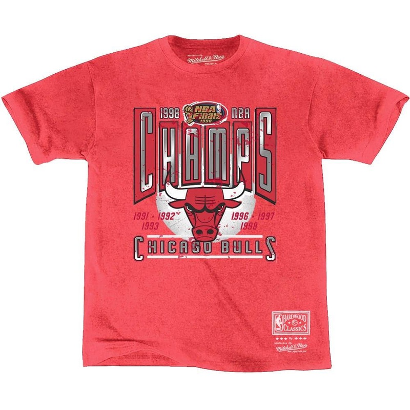 Chicago Bulls Mitchell & Ness NBA Winner Takes All Vintage T-Shirt – Faded Red