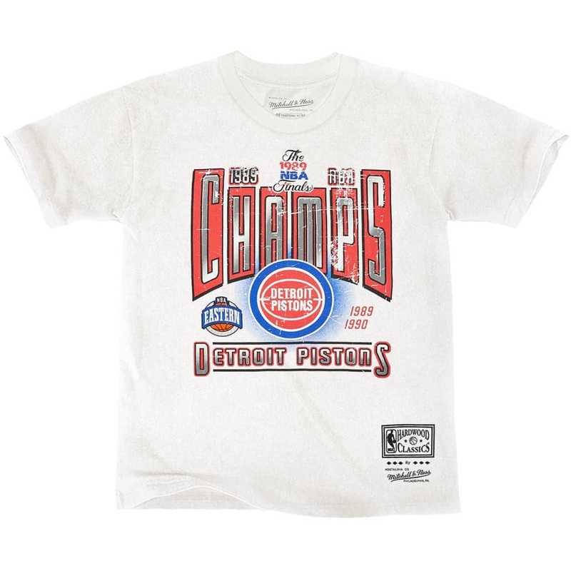 Detroit Pistons Mitchell & Ness NBA Winner Takes All Vintage T-Shirt – Vintage White