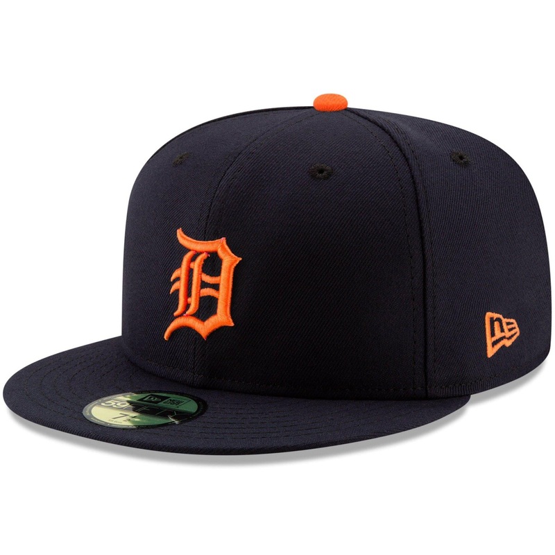 Detroit Tigers New Era MLB AC On-Field Road 59FIFTY Fitted Hat – Navy