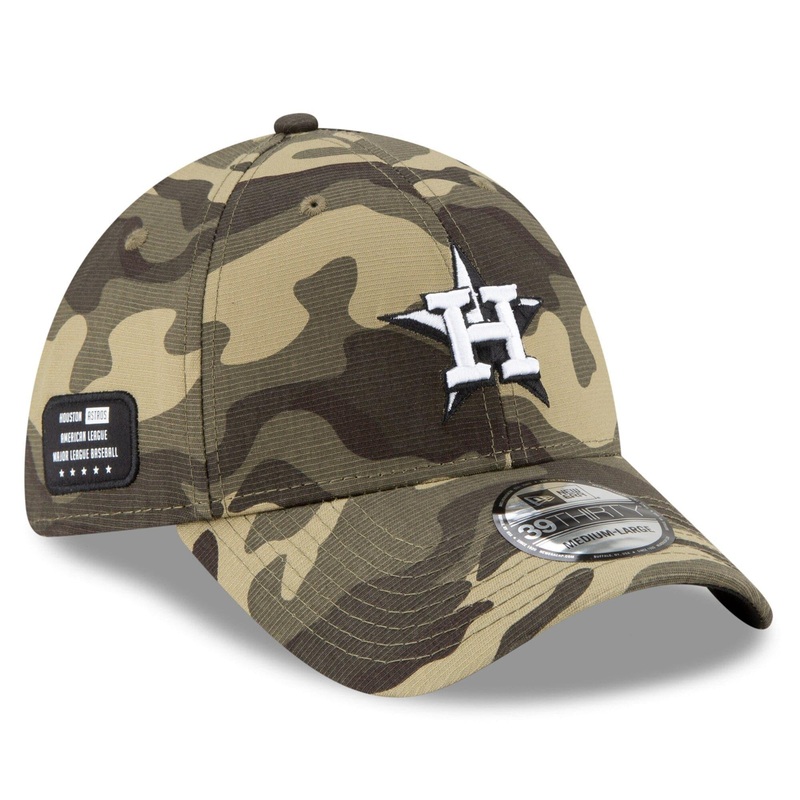 Houston Astros New Era MLB 2021 Armed Forces 39THIRTY Flex Fit Curve Hat – Camo