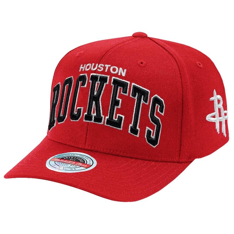 Houston Rockets Mitchell & Ness NBA Iconic Classic Red Curve Snapback Hat – Red