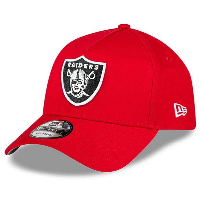 Las Vegas Raiders New Era NFL Monochrome 9FORTY A-Frame Curve Snapback Hat – Red