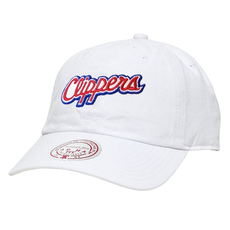 Los Angeles Clippers Mitchell & Ness NBA Buzzer Unstructured Curve Strapback Hat – White