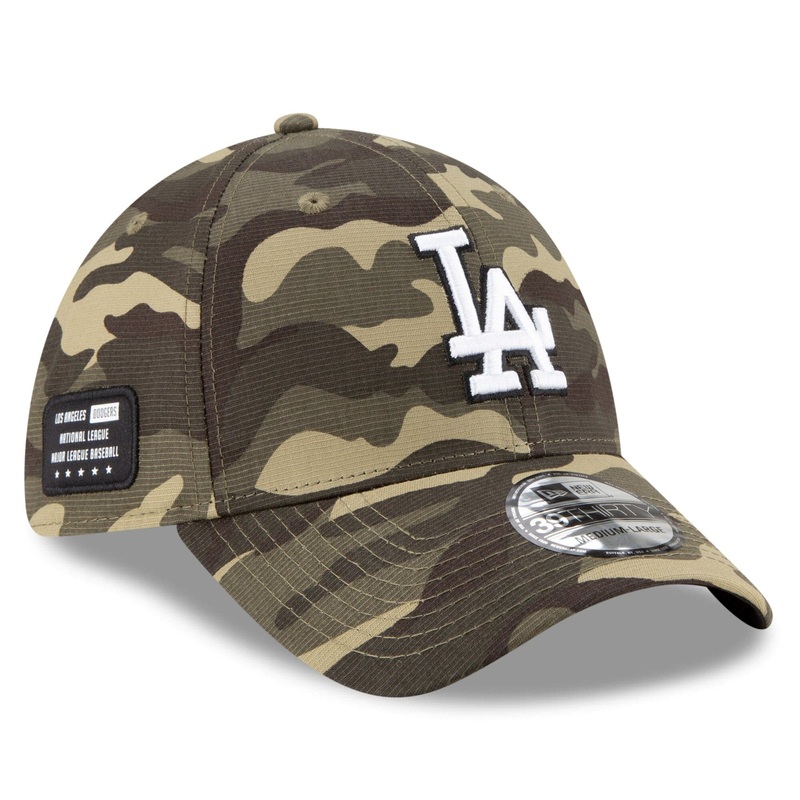Los Angeles Dodgers New Era MLB 2021 Armed Forces 39THIRTY Flex Fit Curve Hat – Camo