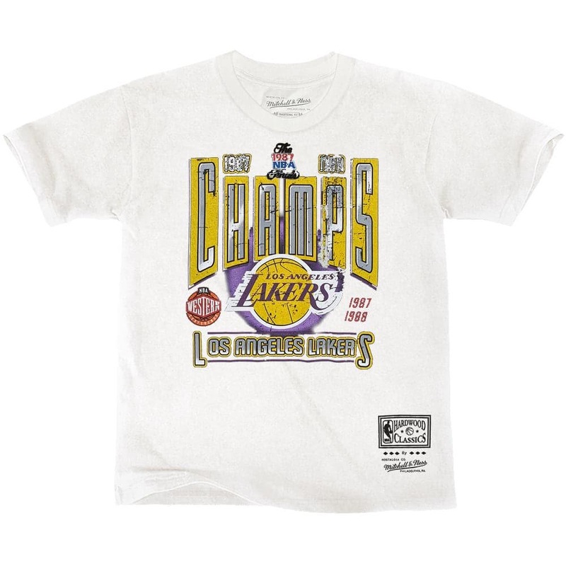 Los Angeles Lakers Mitchell & Ness NBA Winner Takes All Vintage T-Shirt – Vintage White