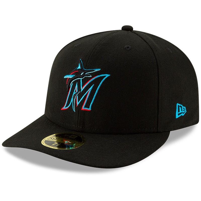 Miami Marlins New Era MLB AC On-Field Game Low Profile 59FIFTY Fitted Hat – Black