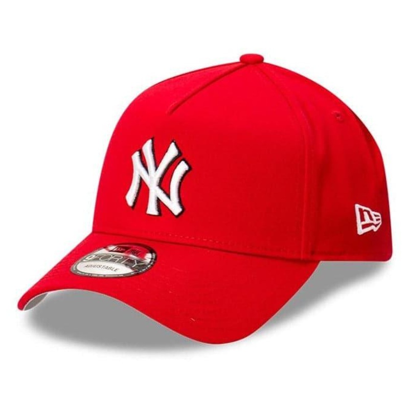 New York Yankees New Era MLB Monochrome 9FORTY A-Frame Curve Snapback Hat – Red