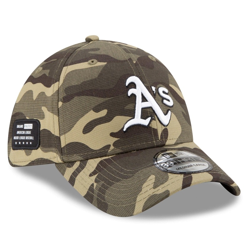 Oakland Athletics New Era MLB 2021 Armed Forces 39THIRTY Flex Fit Curve Hat – Camo