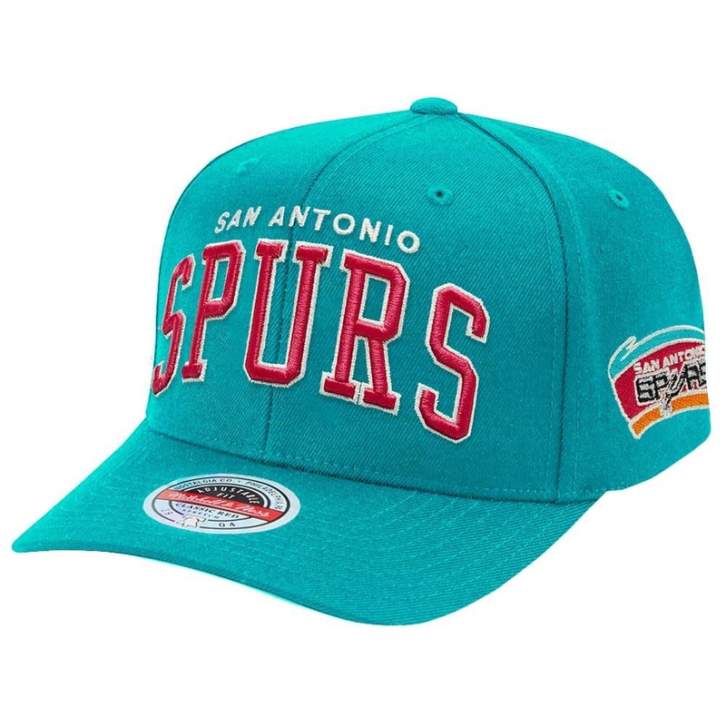 San Antonio Spurs Mitchell & Ness NBA Iconic Classic Red Curve Snapback Hat – Teal