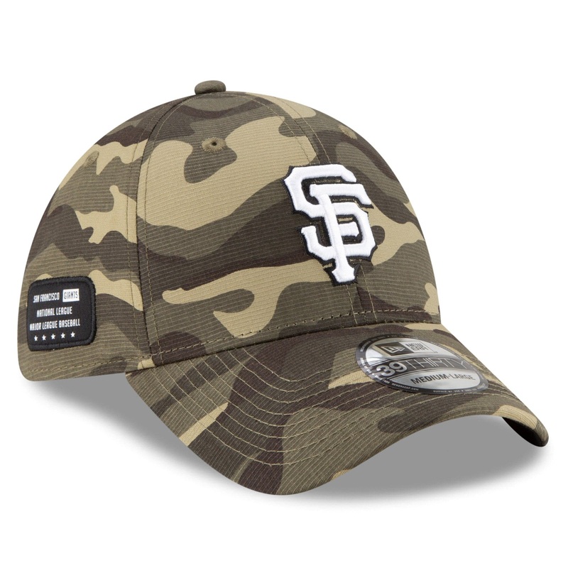 San Francisco Giants New Era MLB 2021 Armed Forces 39THIRTY Flex Fit Curve Hat – Camo