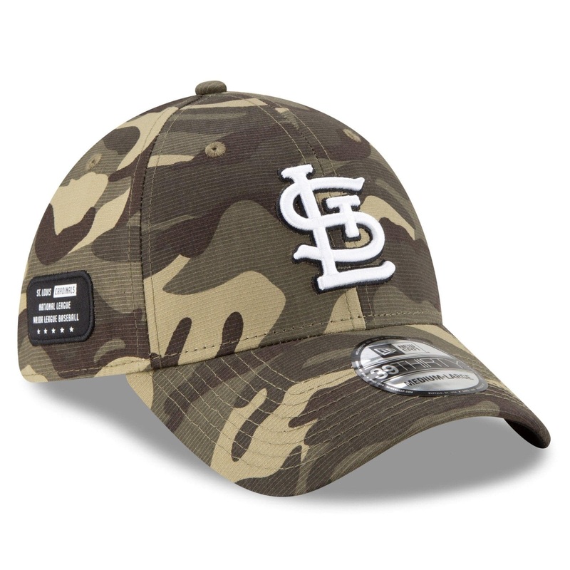 St. Louis Cardinals New Era MLB 2021 Armed Forces 39THIRTY Flex Fit Curve Hat – Camo