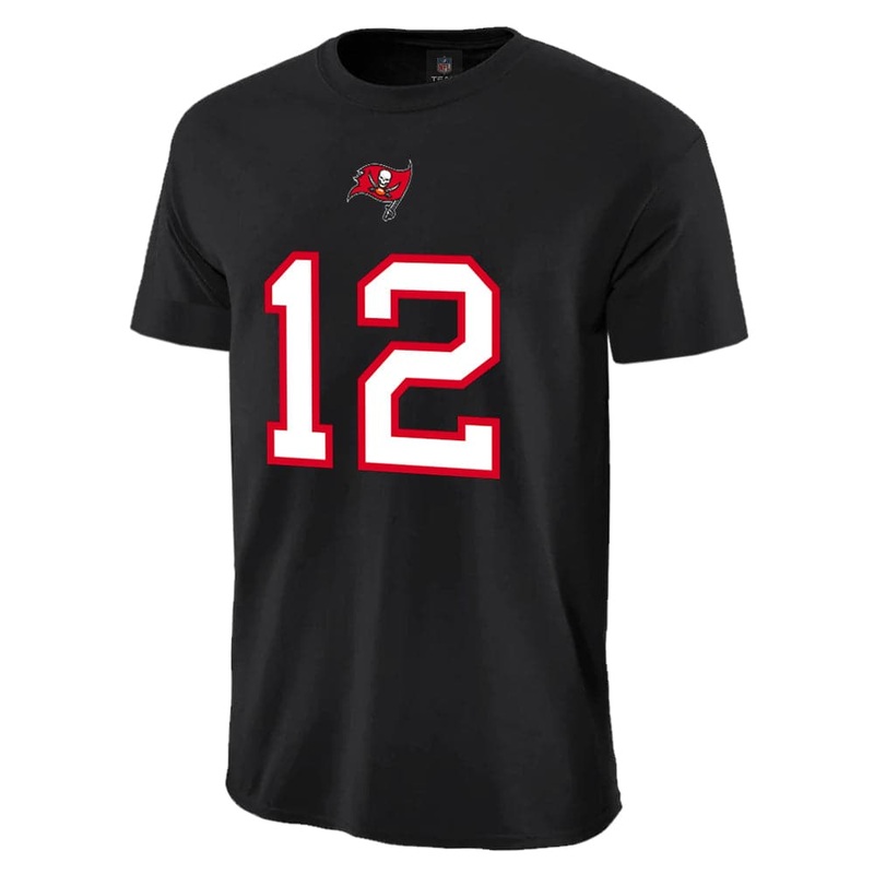 Tom Brady Tampa Bay Buccaneers Majestic NFL Name & Number T-Shirt – Black