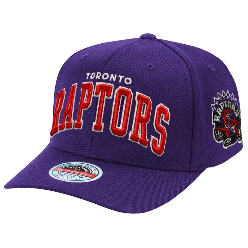 Toronto Raptors Mitchell & Ness NBA Iconic Classic Red Curve Snapback Hat – Purple