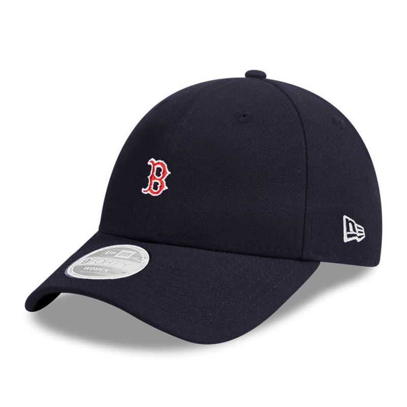 Womens Boston Red Sox New Era MLB Washed Mini 9FORTY Curve Hat – Navy