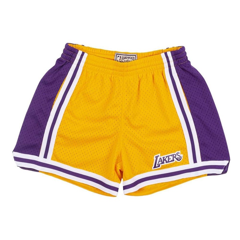 Womens Los Angeles Lakers Mitchell & Ness NBA Road Jump Shot Shorts – Yellow
