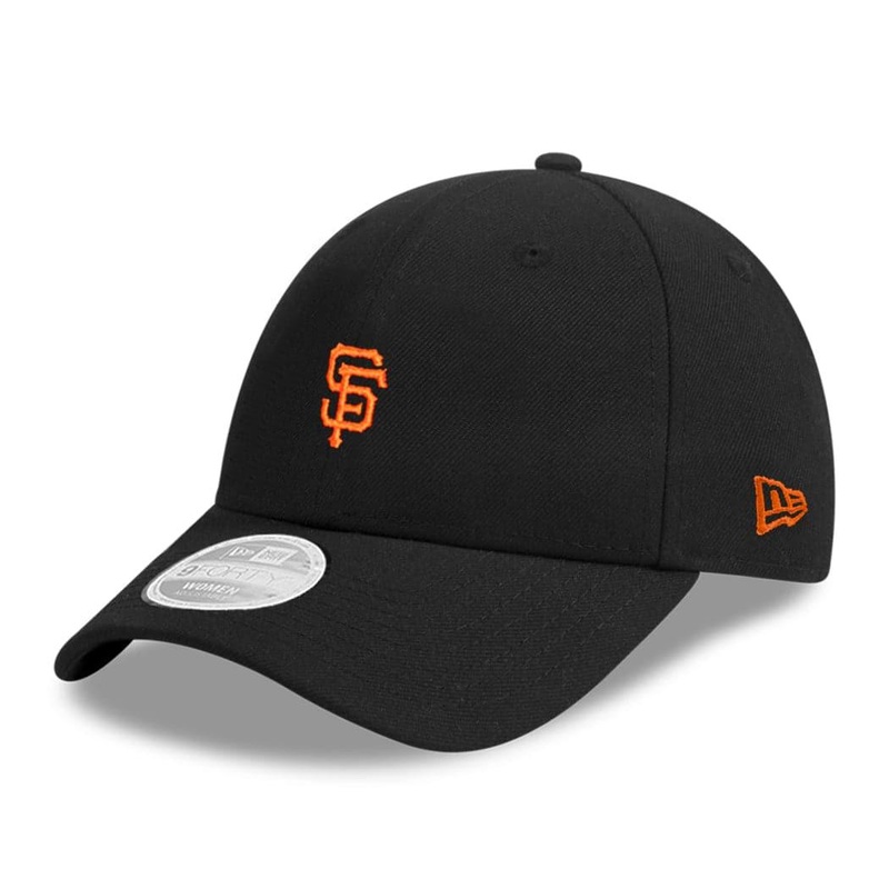 Womens San Francisco Giants New Era MLB Washed Mini 9FORTY Curve Hat – Black