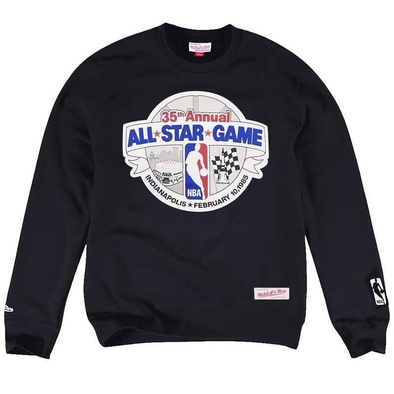 1985 All-Star Mitchell & Ness NBA Logo Crew Jumper – Black
