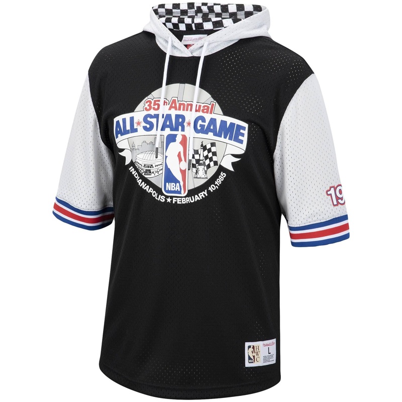 1985 NBA All-Star Mitchell & Ness Premium Mesh Short Sleeve Hoodie Jumper – Black