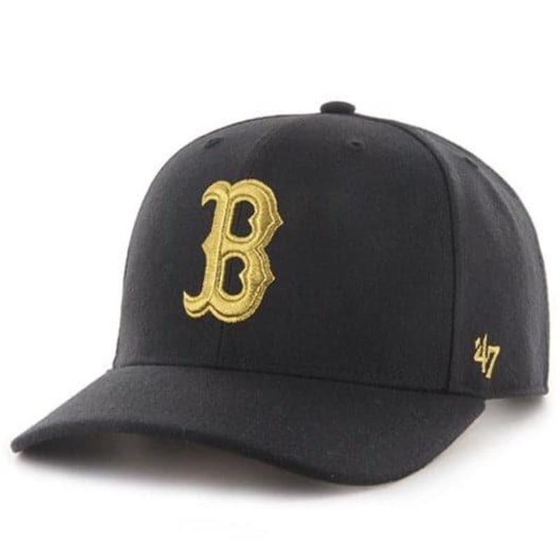 Boston Red Sox ’47 MLB Metallic Cold Zone MVP DP Pre-Curved Snapback Hat – Black
