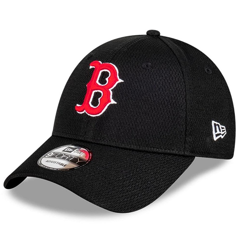 Boston Red Sox New Era MLB Team Dash Mesh 9FORTY Stretch Snapback Curve Hat – Black