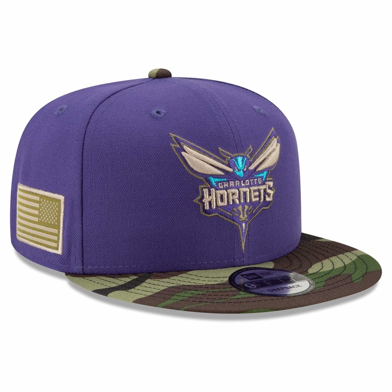 Charlotte Hornets New Era NBA All-Star Camo 9FIFTY Snapback Hat – Purple