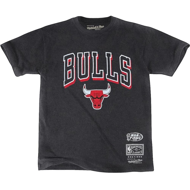 Chicago Bulls Mitchell & Ness NBA HWC Keyline Vintage T-Shirt – Faded Black