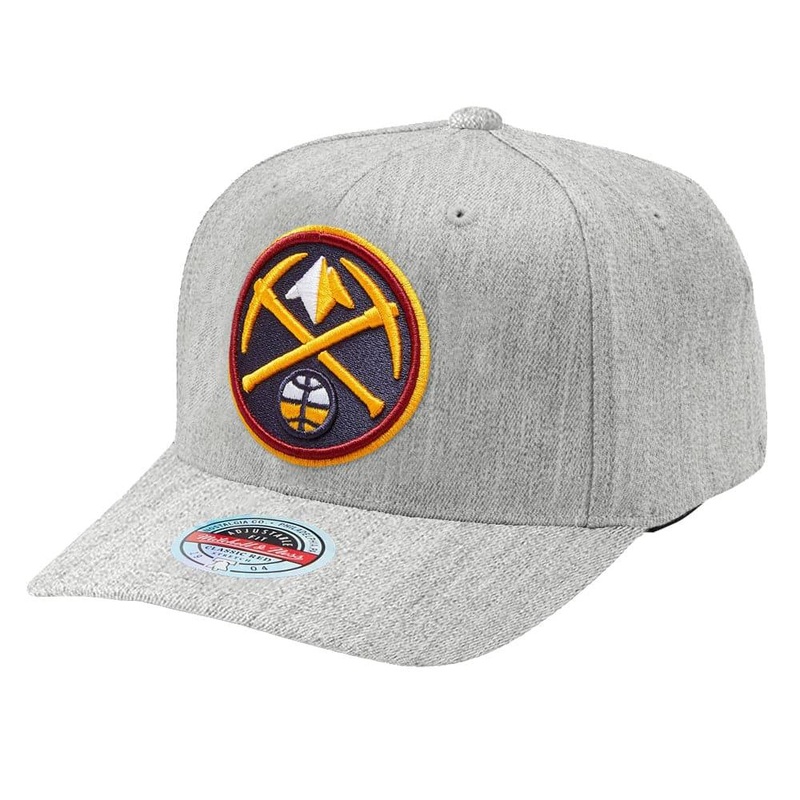 Denver Nuggets Mitchell & Ness NBA Team Curve Snapback Hat – Heather Grey