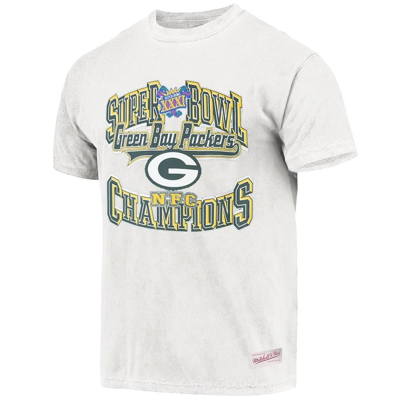 Green Bay Packers Mitchell & Ness NFL Washed Champs Vintage T-Shirt – White