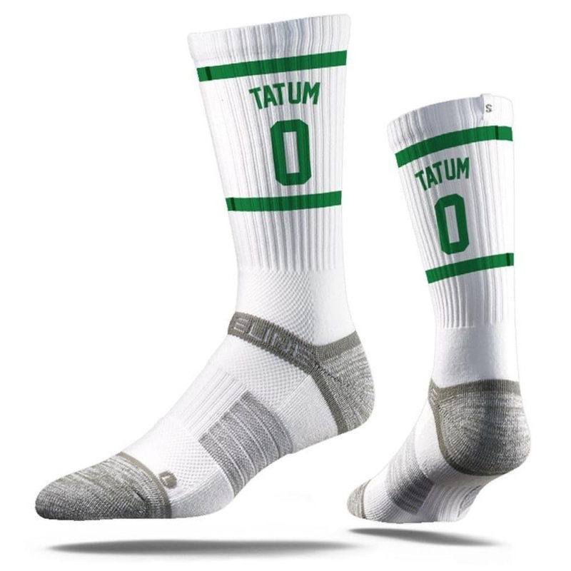 Jayson Tatum Boston Celtics Strideline NBA Sherzy Premium Crew Socks – White