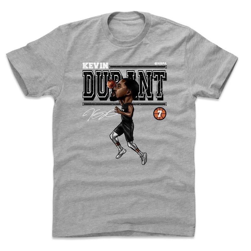 Kevin Durant Brooklyn Nets 500 Level NBA Cartoon T-Shirt – Grey