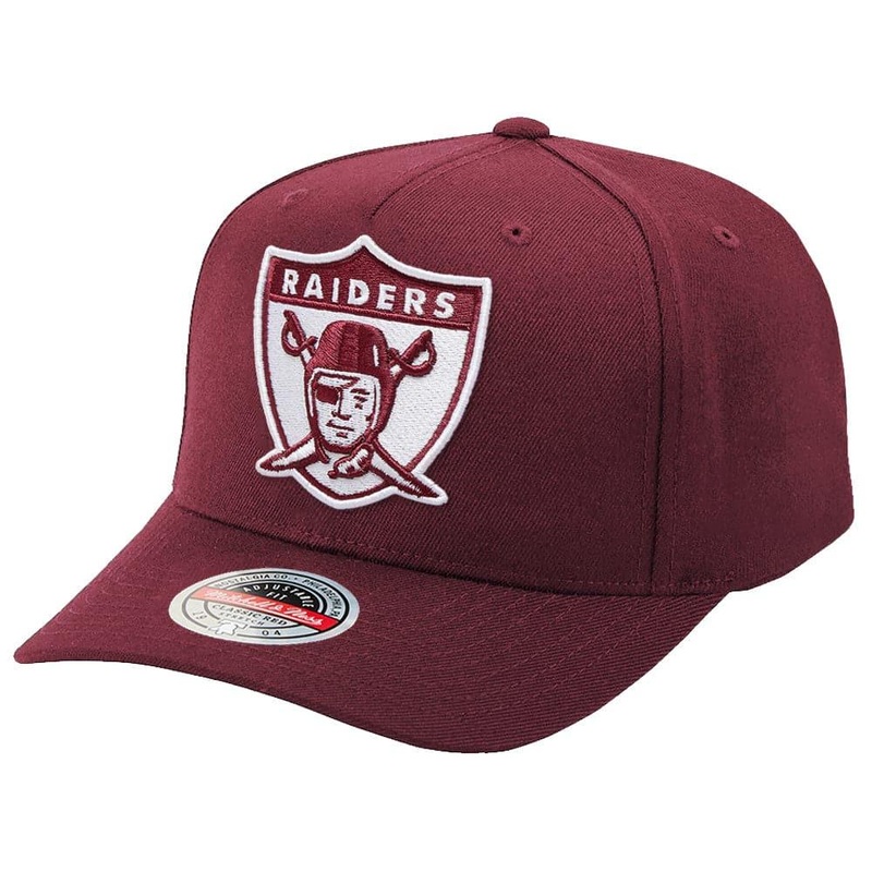 Las Vegas Raiders Mitchell & Ness NFL Crimson Sector Curve Snapback Hat – Burgundy