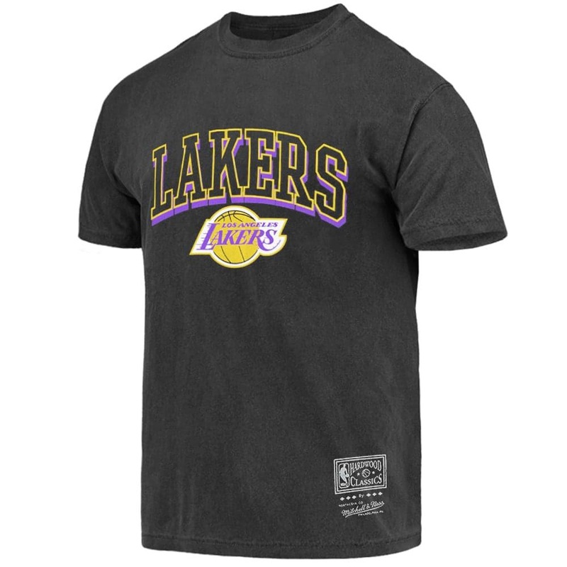 Los Angeles Lakers Mitchell & Ness NBA HWC Keyline Vintage T-Shirt – Faded Black