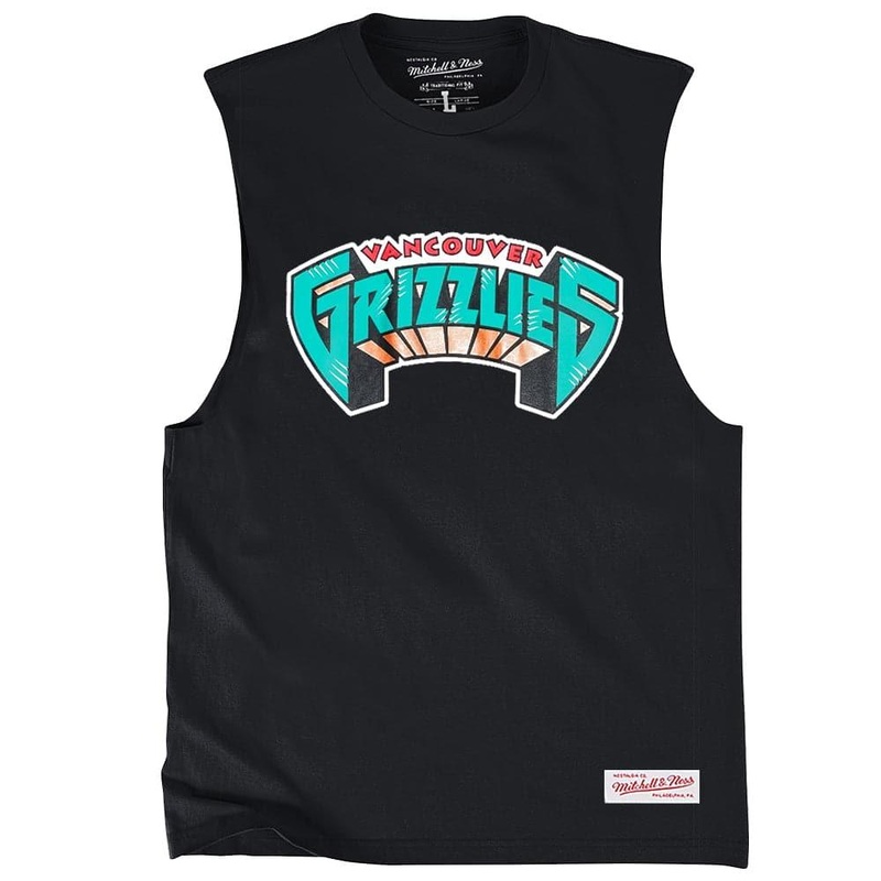 Memphis Grizzlies Mitchell & Ness NBA HWC Retro Logo Sleeveless Muscle T-Shirt – Black