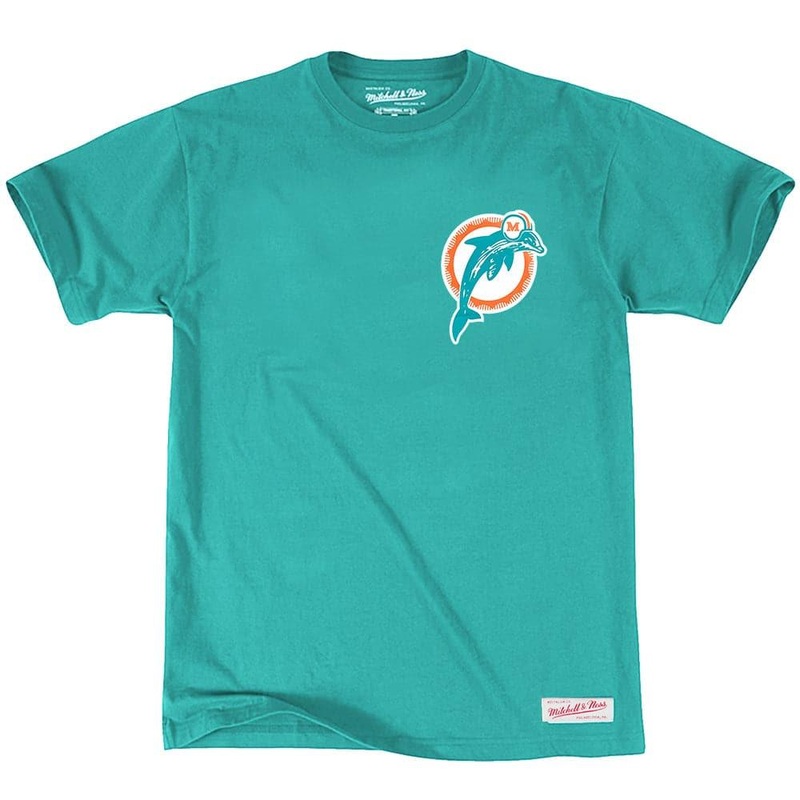 Miami Dolphins Mitchell & Ness NFL Retro Repeat T-Shirt – Aqua