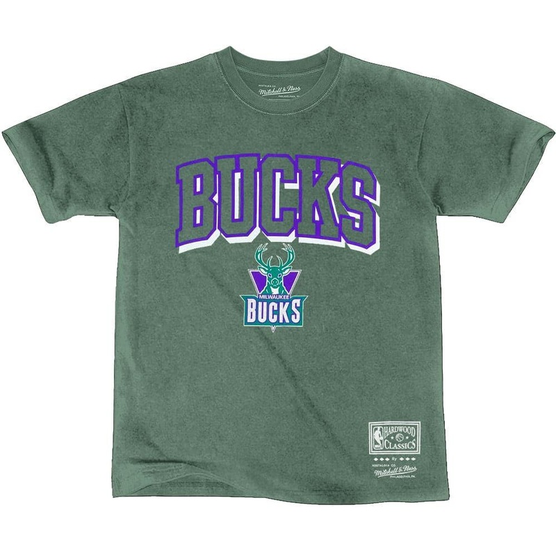 Milwaukee Bucks Mitchell & Ness NBA HWC Keyline Vintage T-Shirt – Faded Green