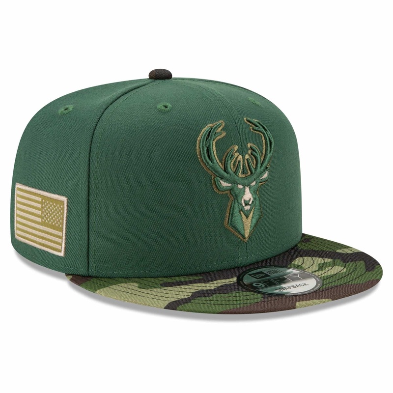 Milwaukee Bucks New Era NBA All-Star Camo 9FIFTY Snapback Hat – Green