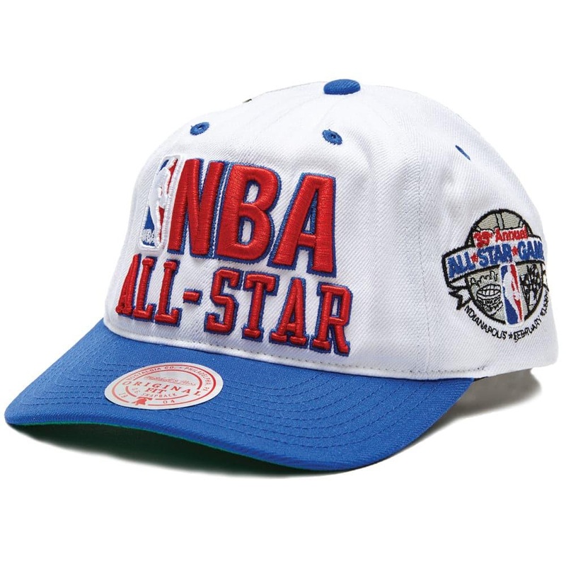NBA All Star Mitchell & Ness Retro Pre-Curved Deadstock Snapback Hat – White