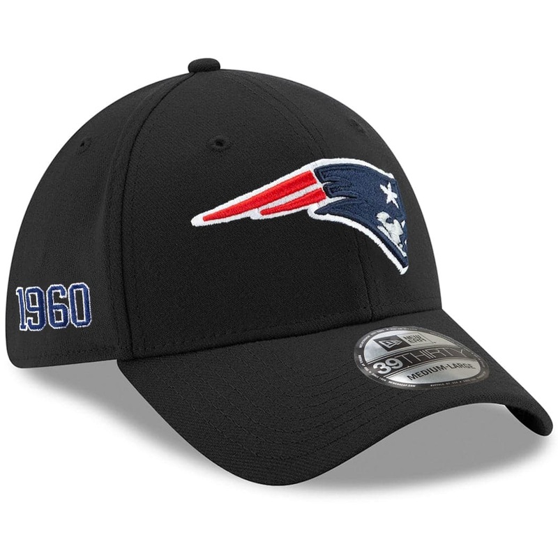 New England Patriots New Era NFL Team Established 39THIRTY Curve Flex Hat – Black
