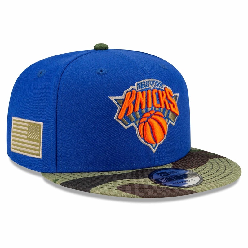 New York Knicks New Era NBA All-Star Camo 9FIFTY Snapback Hat – Blue